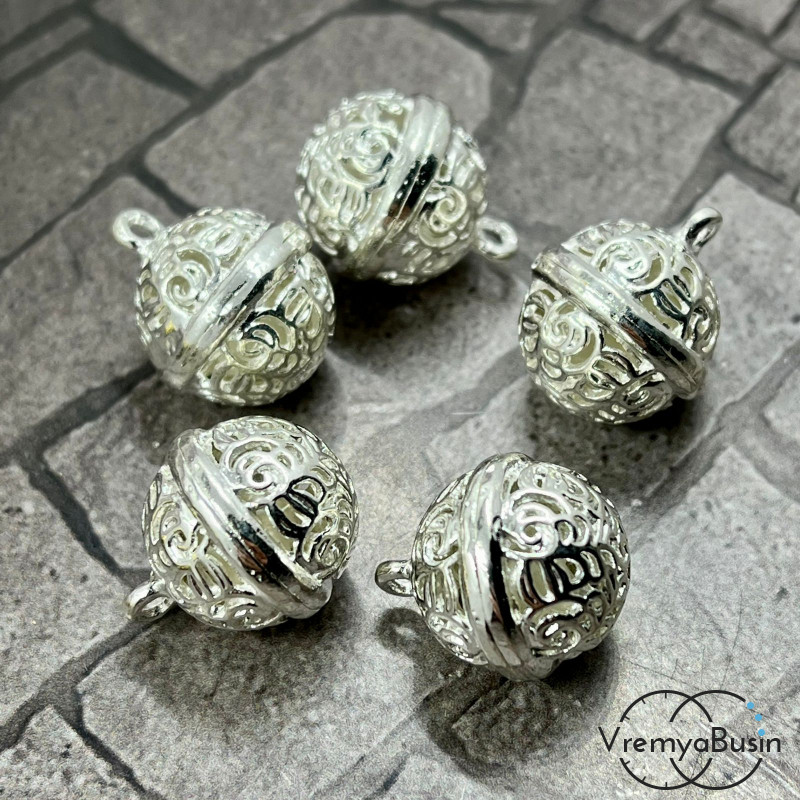 Бубенчики, металлические колокольчики, 15 мм, цв. серебро (1 шт.)