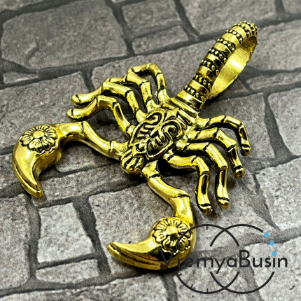 Скорпион, подвеска из металла, 35х50 мм, цв. золото (1 шт.)