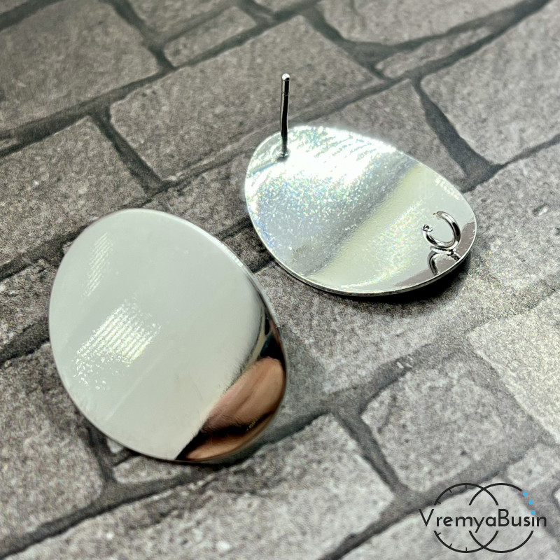 Швензы-гвоздики из латуни с родиевым покрытием (1 пара)