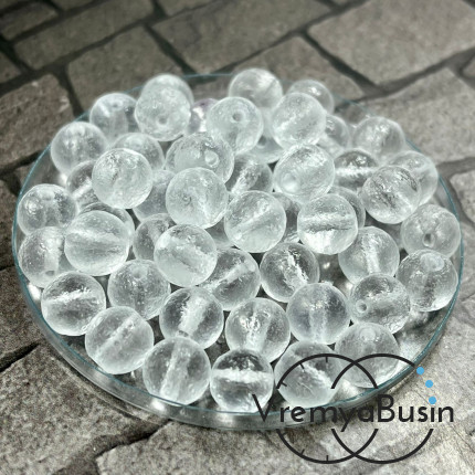 Бусины из стекла "Леденцы", шарик 7х8 мм, цв. прозрачный  (1 шт.)