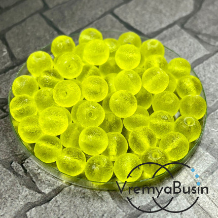 Бусины из стекла "Леденцы", шарик 7х8 мм, цв. желтый  (1 шт.)