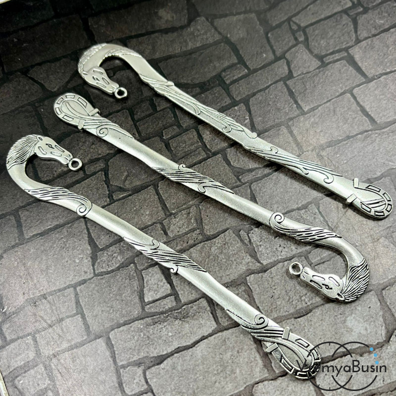 Основа для закладки "Конь", цв. серебро, 20х125 мм (1 шт.)