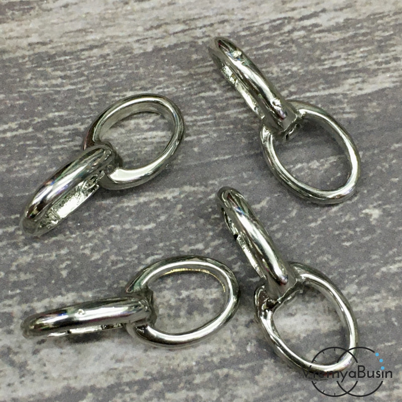 Замок-карабин из латуни с родиевым покрытием  (1 компл.)