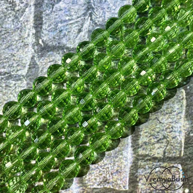 Шарик граненый из стекла, 8 мм (нить, ок. 50 шт.)