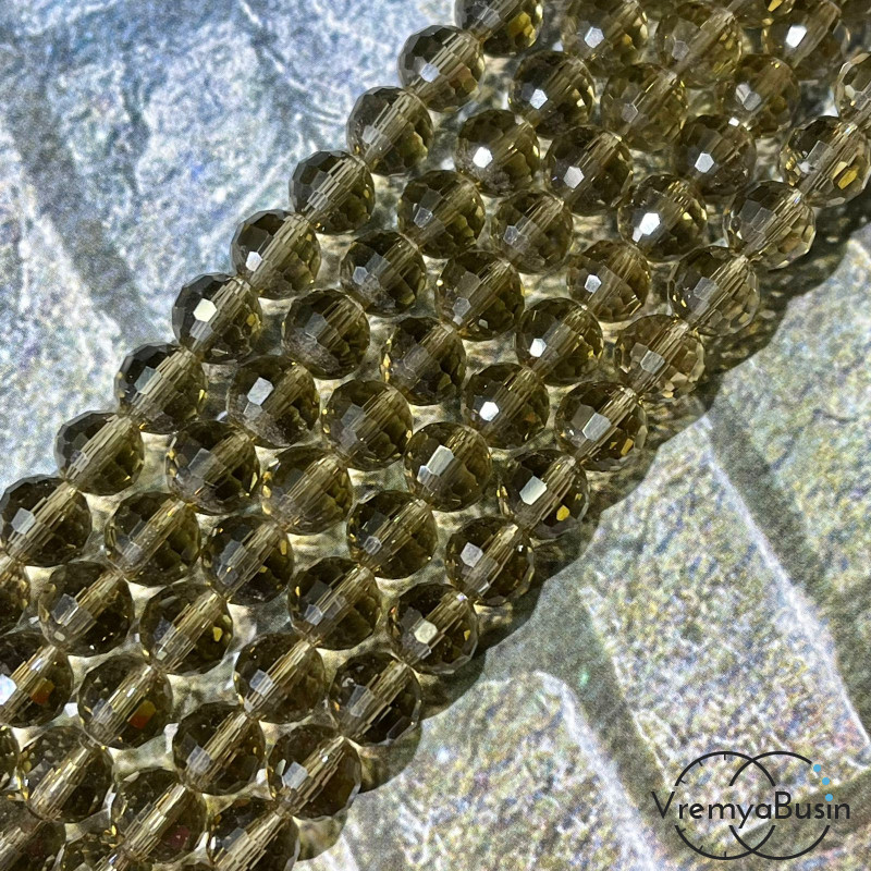 Шарик граненый из стекла, 8 мм (нить, ок. 50 шт.)