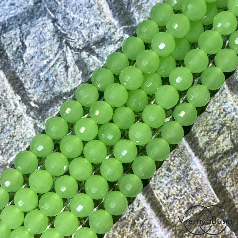 Шарик граненый из стекла, 8 мм (нить, ок. 50 шт.)