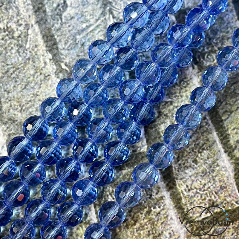 Шарик граненый из стекла, 8 мм (нить, ок. 50 шт.)