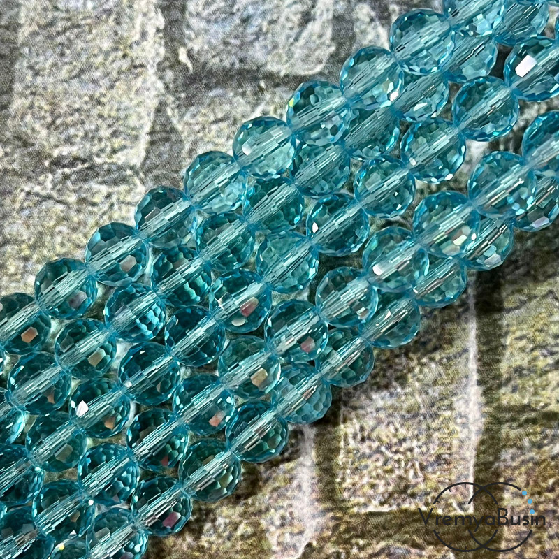 Шарик граненый из стекла, 8 мм (нить, ок. 50 шт.)