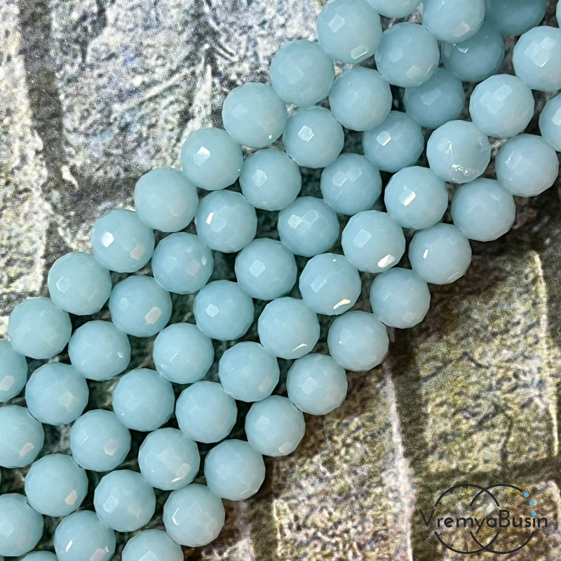 Шарик граненый из стекла, 8 мм (нить, ок. 50 шт.)