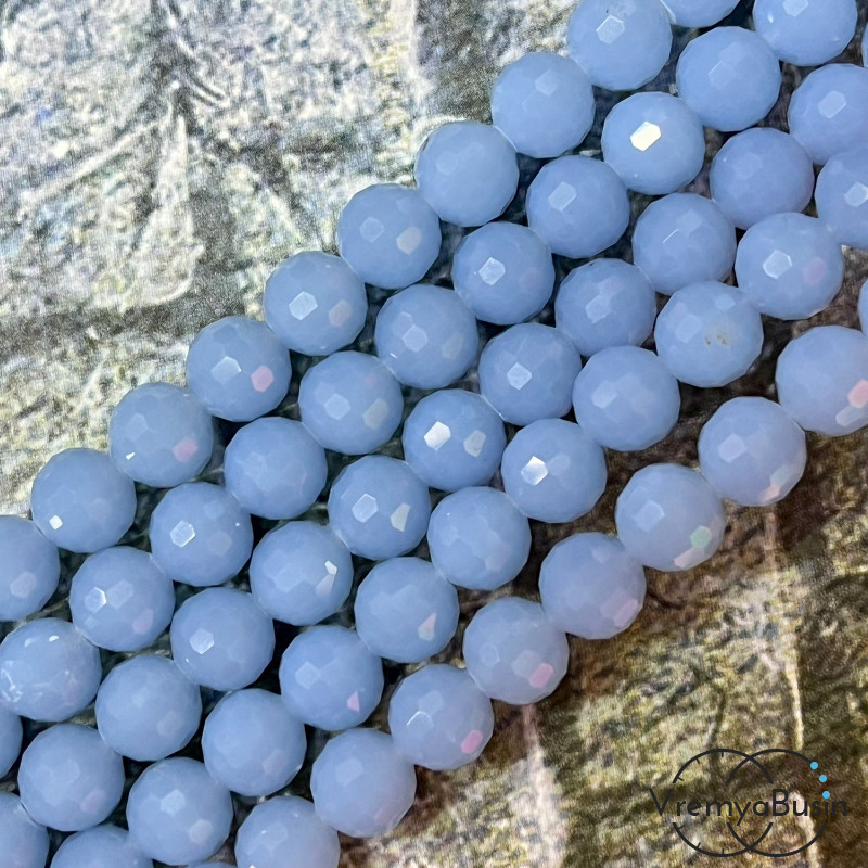 Шарик граненый из стекла, 8 мм (нить, ок. 50 шт.)