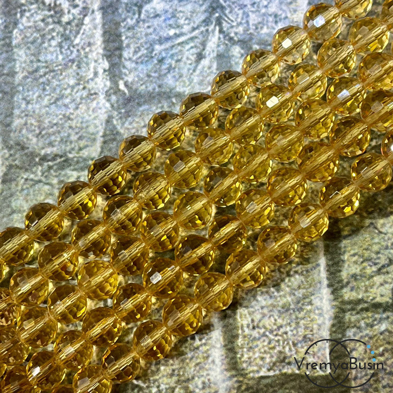 Шарик граненый из стекла, 8 мм (нить, ок. 50 шт.)