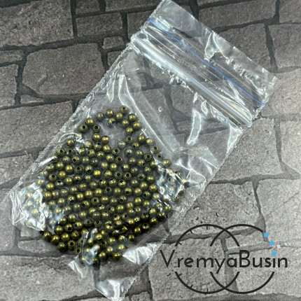 Разделители шарики, 2.5 мм, цв. бронза (упак. ок. 200 шт.)