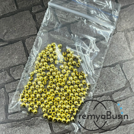 Разделители шарики, 2.5 мм, цв. золото (упак. ок. 200 шт.)