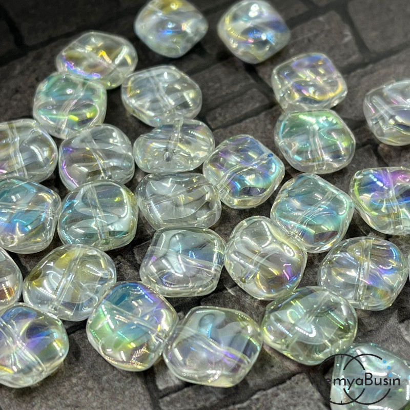 Бусины округлые из гладкого стекла, ок. 10 мм (1 шт.)