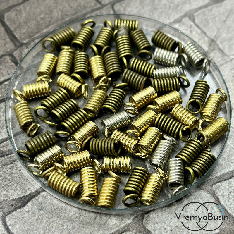 Концевики пружинки для шнуров, 4х7 мм (упак. 5 шт.)