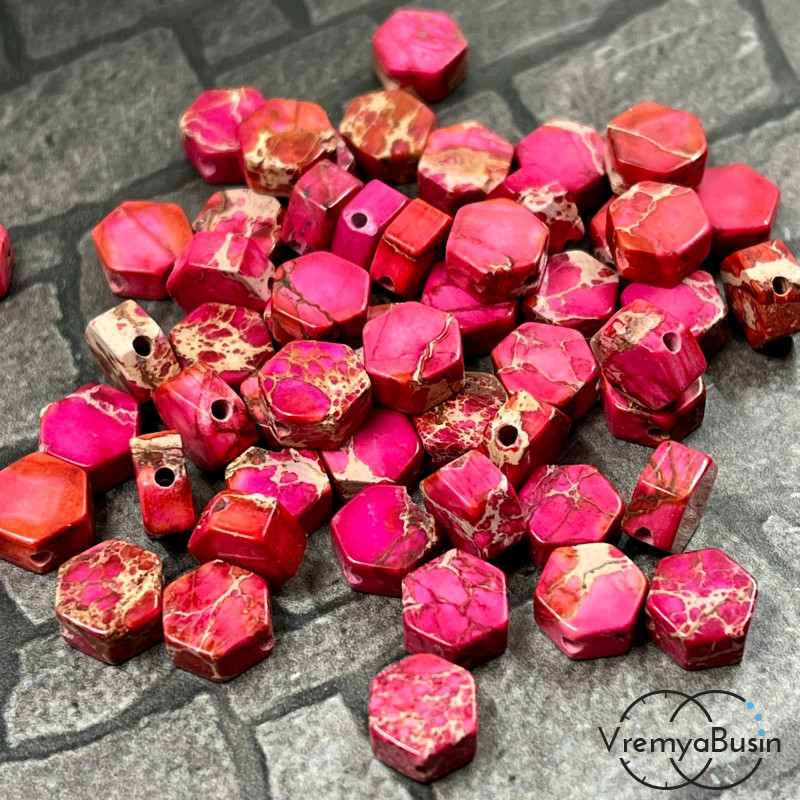 Варисцит, шестигранник плоский 6 мм (упак. 10 шт.)