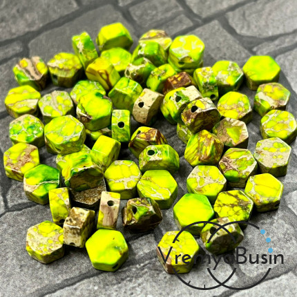 Варисцит, шестигранник плоский 6 мм (упак. 10 шт.)