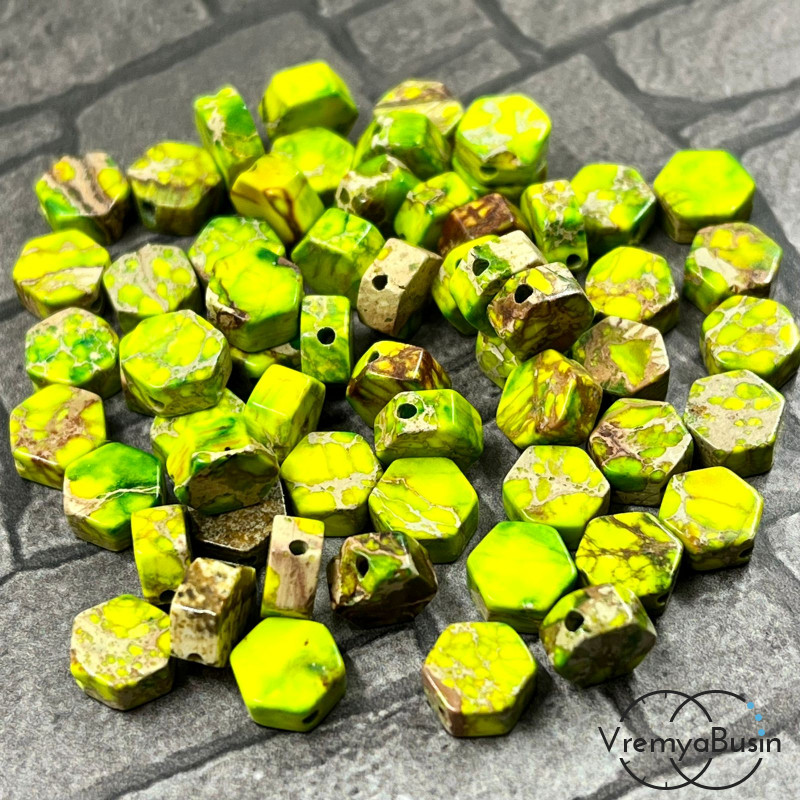 Варисцит, шестигранник плоский 6 мм (упак. 10 шт.)