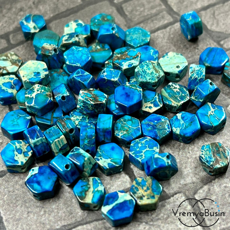 Варисцит, шестигранник плоский 6 мм (упак. 10 шт.)