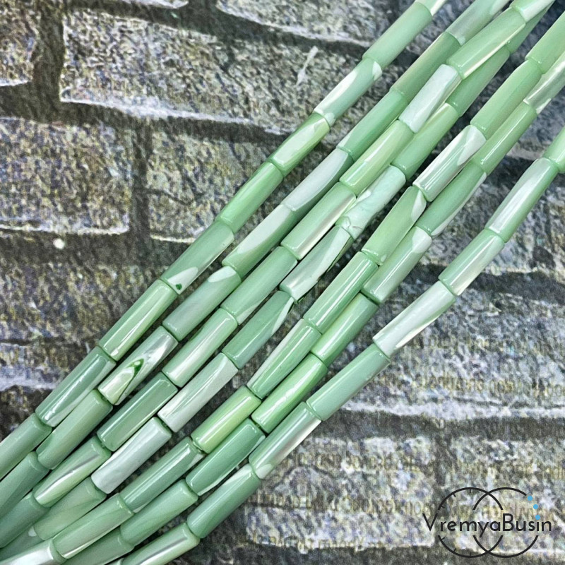 Перламутр натур., трубочка гладкая 4х14 мм (нить, ок. 28 шт.)