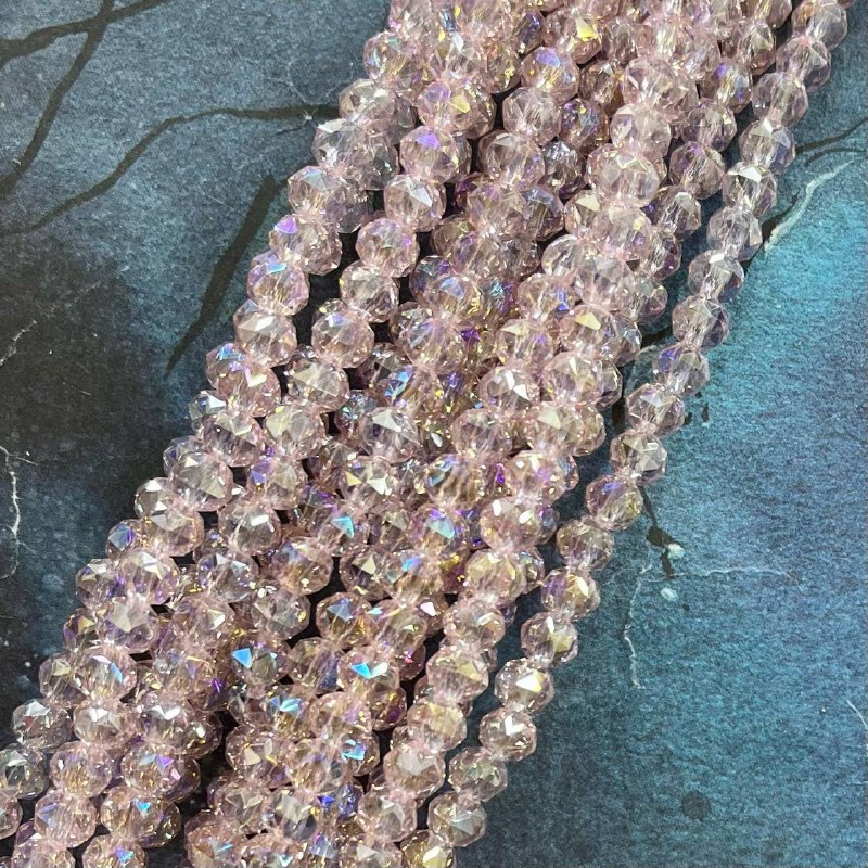 Бусины-рондели из стекла с треугольной огранкой, 5х6 мм (1/2 нити, ок. 50 шт.)