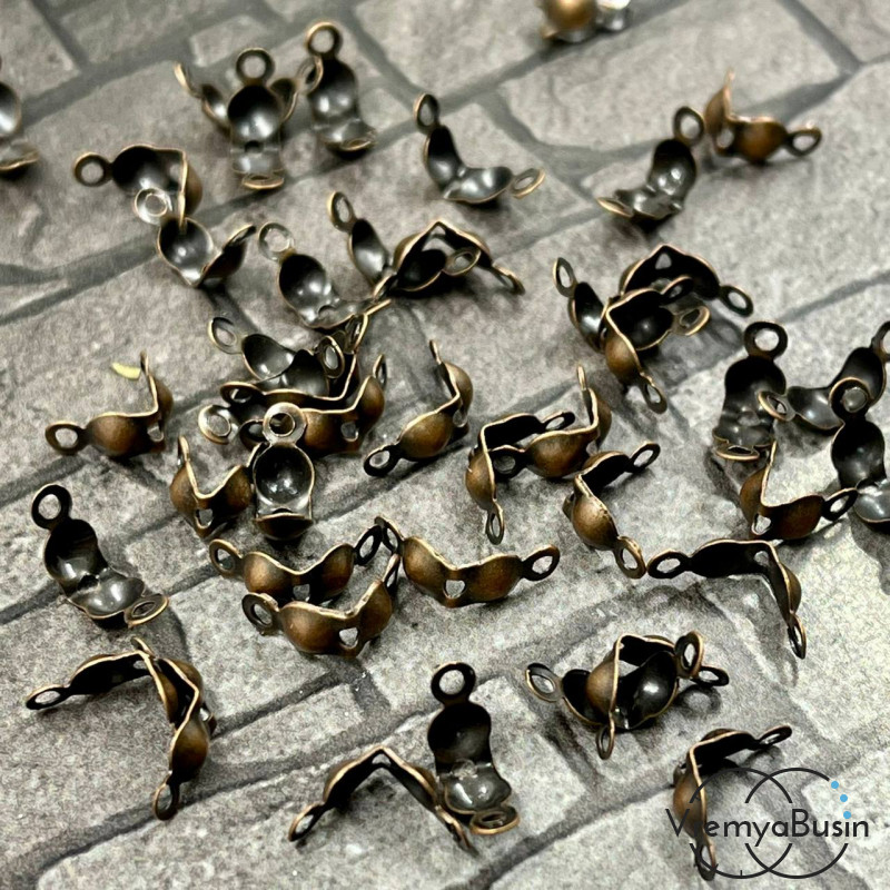 Каллоты зажимы с петлей, 4х7 мм, цв. медь (упак. 20 шт.)