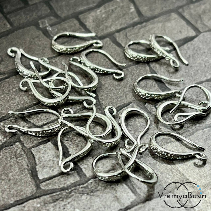 Швензы-крючки, 10х17 мм, цв. НИКЕЛЬ (1 пара)