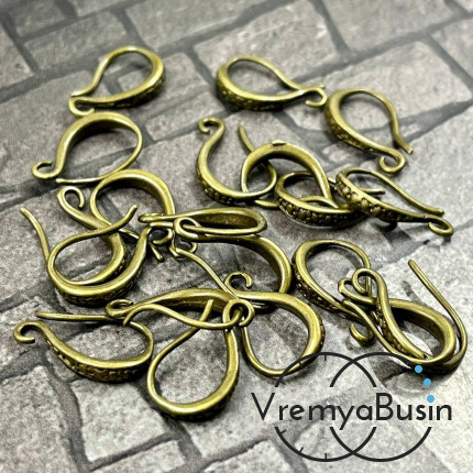 Швензы-крючки, 10х17 мм, цв. БРОНЗА (1 пара)