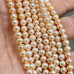Жемчуг натуральный речной, округлый, цв. кремовый, ок. 5 мм (нить, ок. 40 см.)