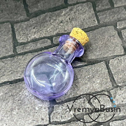 Мини-бутылочка из цветного стекла с пробкой, 20х27 мм (1 шт.)