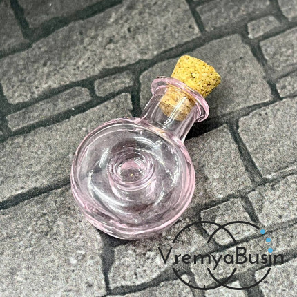 Мини-бутылочка из цветного стекла с пробкой, 20х25 мм  (1 шт.)