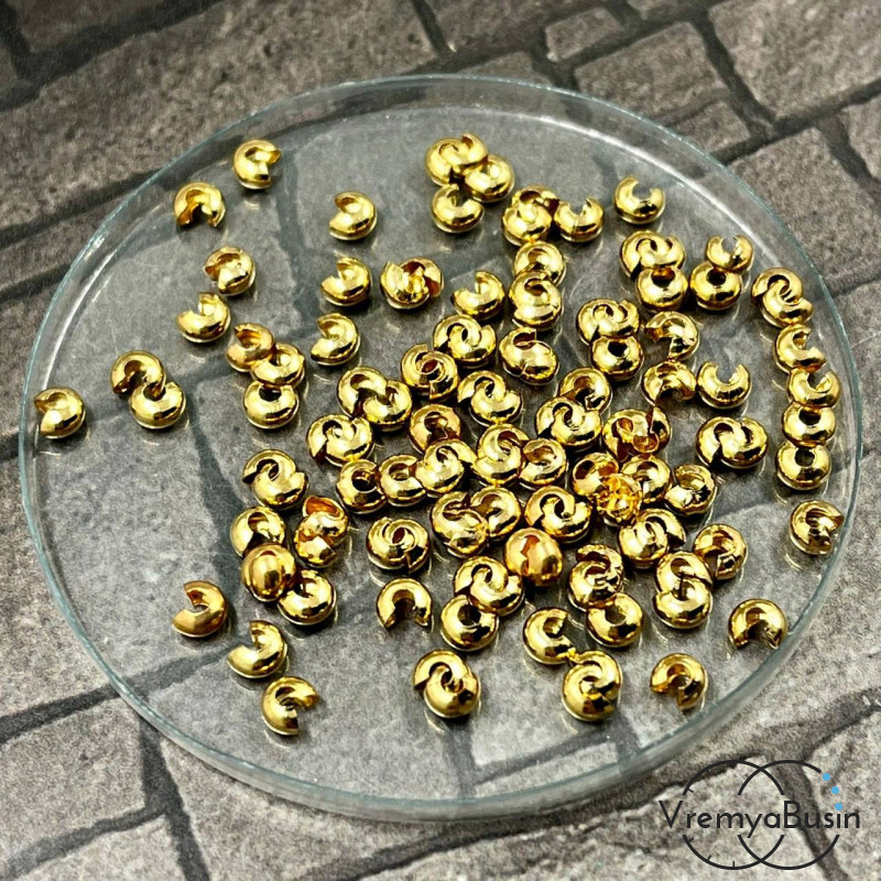 Покрытие для кримпов, 2х4 мм цв. КС ЗОЛОТО (упак. 20 шт.)