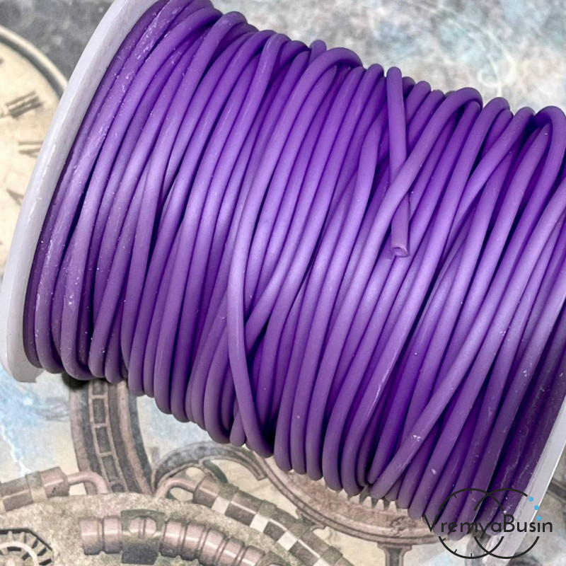 Шнур резиновый полый, 2х0.5 мм, цв.  фиолетовый (1 м.)