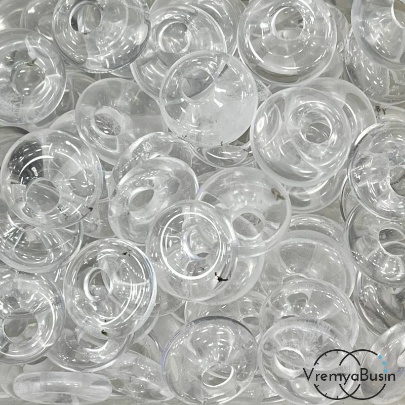 Горный хрусталь. Кулон из камня пончик, бублик 18 мм (1 шт.)