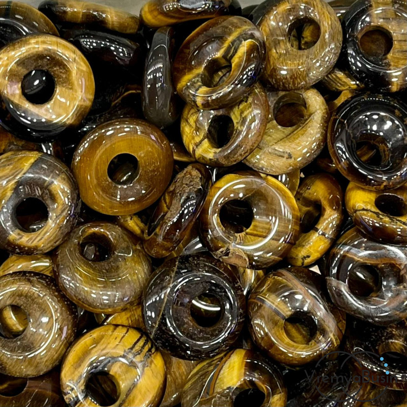 Тигровый глаз. Кулон из камня пончик, бублик 18 мм (1 шт.)