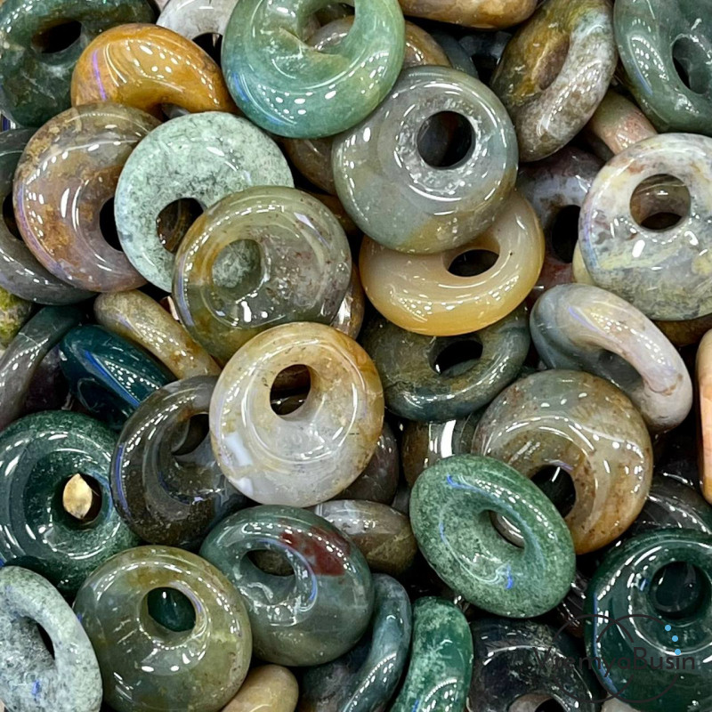 Яшма индийская. Кулон из камня пончик, бублик 18 мм (1 шт.)