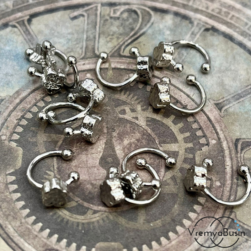 Кафф для ушка, кольцо зажимное, латунь с родиевым покрытием (1 шт.)