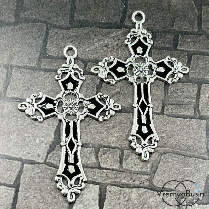 Подвеска в готическом стиле, крест 35х55 мм (1 шт.)