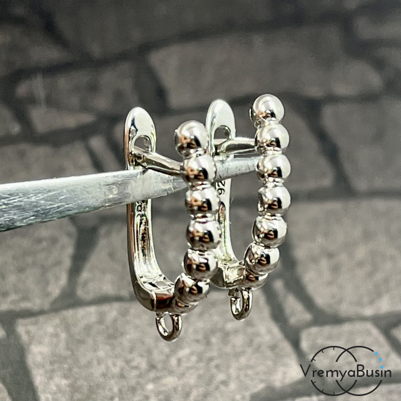 Швензы с английским замком. Латунь с родиевым покрытием 