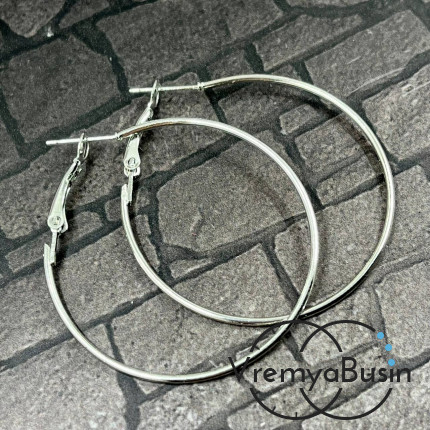 Швензы-пуссеты кольца 40 мм, цв. никель (1 пара)
