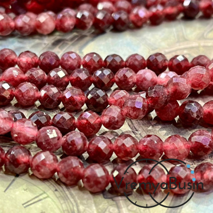 Гранат. Бусины шарики 6 мм с ювелирной огранкой (1 шт.)