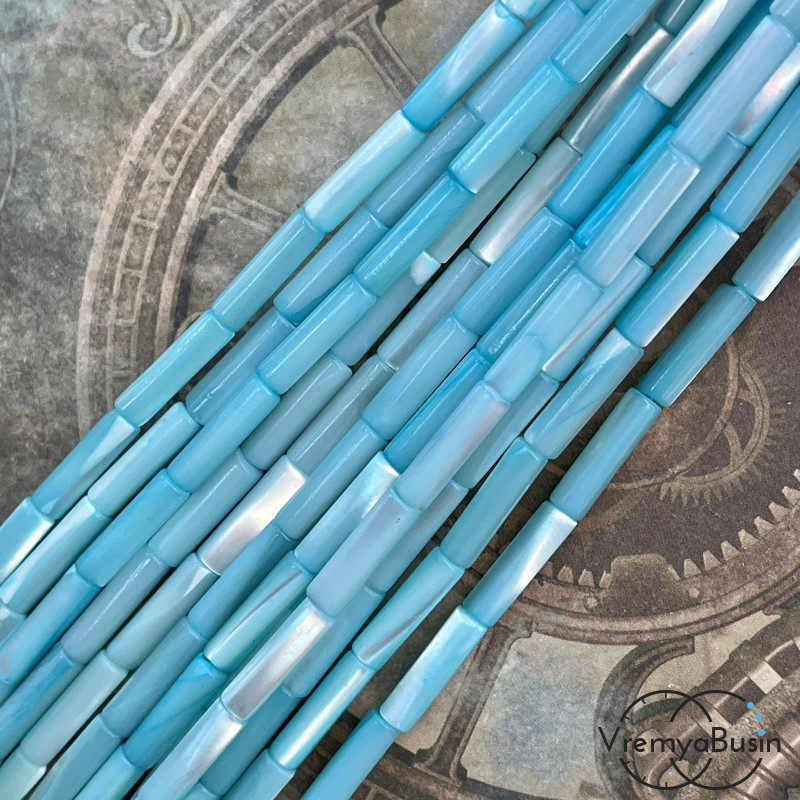 Перламутр натур., трубочка гладкая 4х14 мм (нить, ок. 28 шт.)