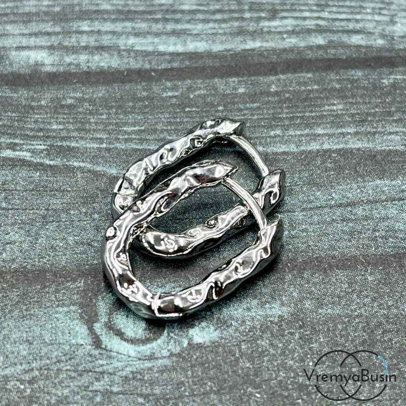 Швензы конго, овал 13х18 мм, из латуни с родиевым покрытием (1 пара)