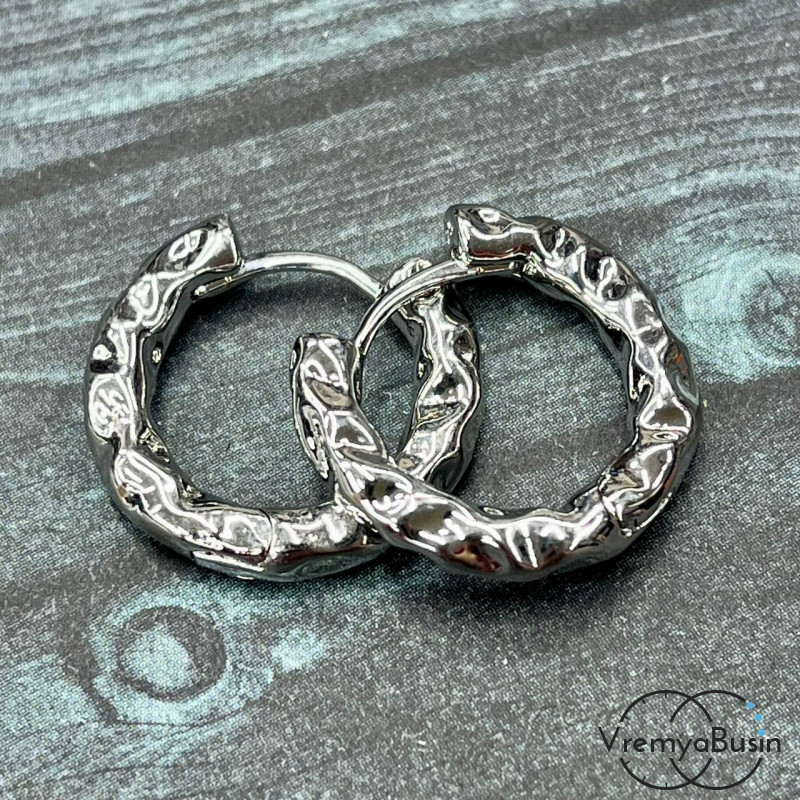 Швензы конго, круглые 22 мм, из латуни с родиевым покрытием (1 пара)