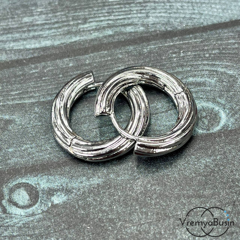 Швензы конго, круглые 3.5х20 мм, из латуни с родиевым покрытием (1 пара)