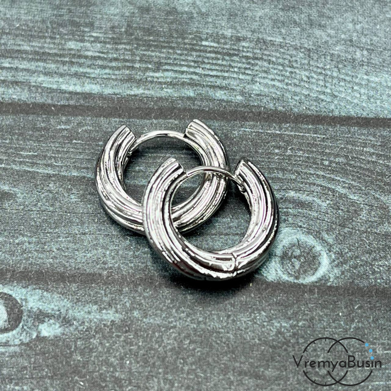 Швензы конго, круглые 3.5х18 мм, из латуни с родиевым покрытием (1 пара)