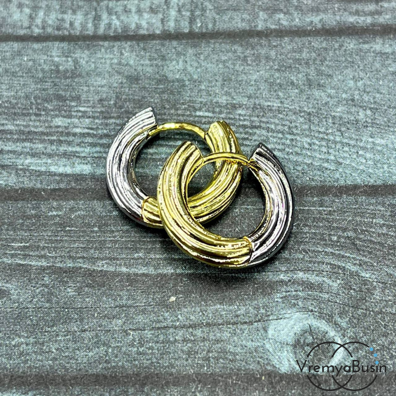 Швензы конго, круглые 3.5х18 мм, из латуни с покрытием биколор (1 пара)