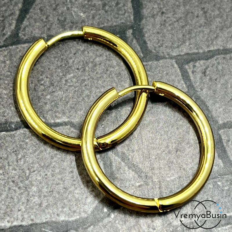 Швензы кольца, диам. 2.5х24 мм, цв. золото (1 пара)