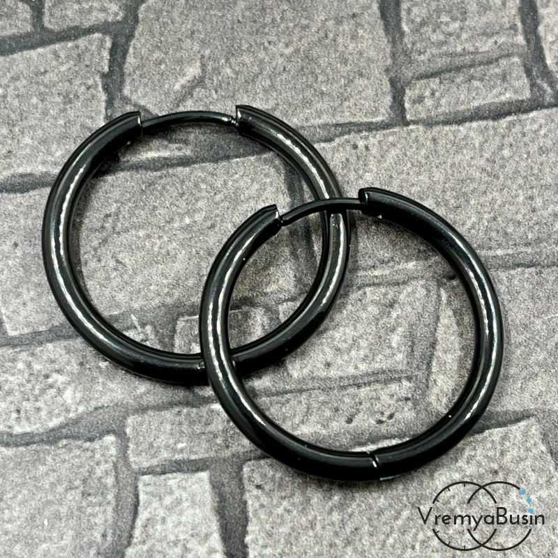Швензы кольца, диам. 2.5х24 мм, цв. черный (1 пара)