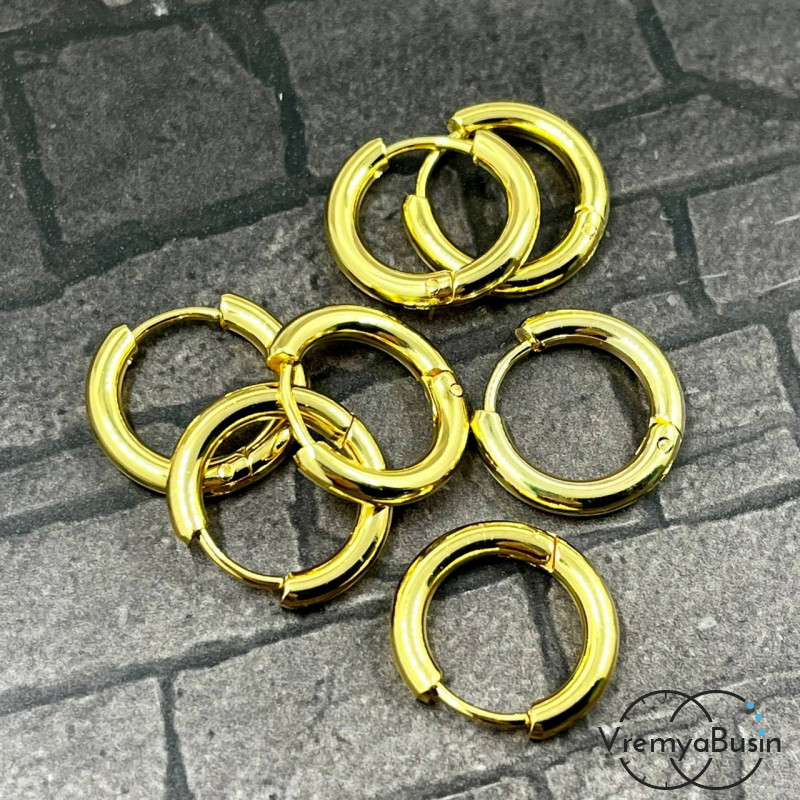 Швензы кольца, диам. 2.5х14 мм, цв. золото (1 пара)